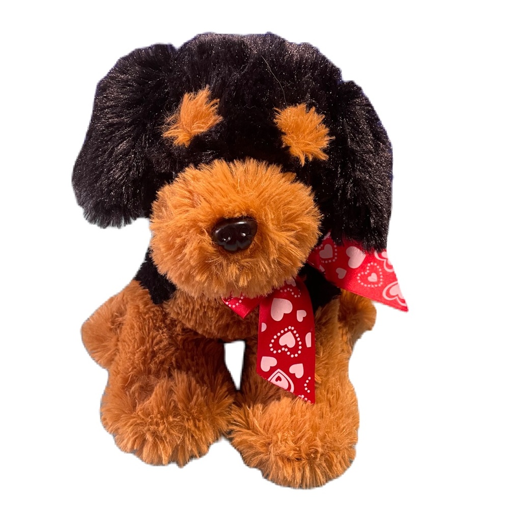 Best Made Toys Rottweiler Stuffed Animal 10" Plush Toy Black Brown Hearts Cute!